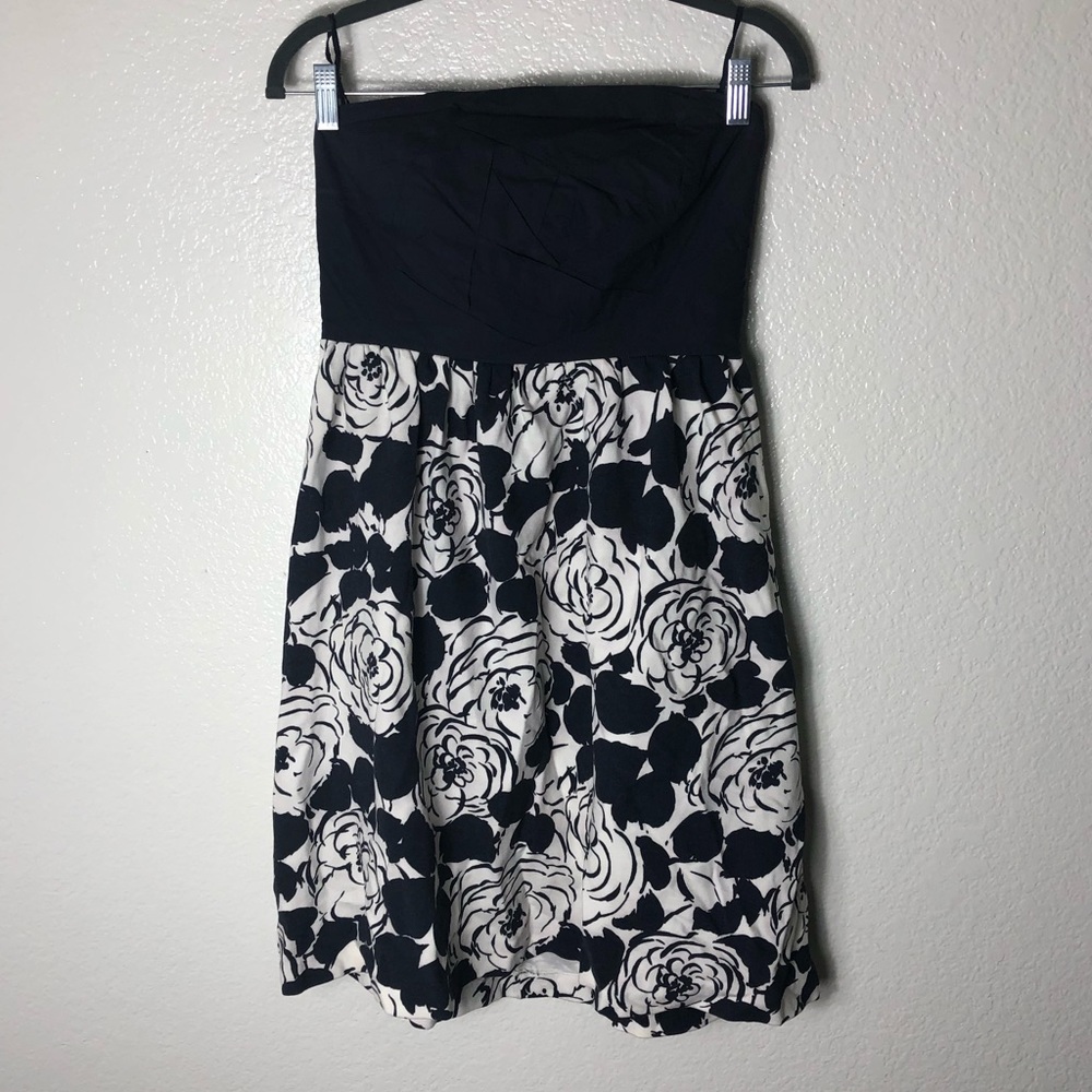 Anthropologie Floral Strapless Dress